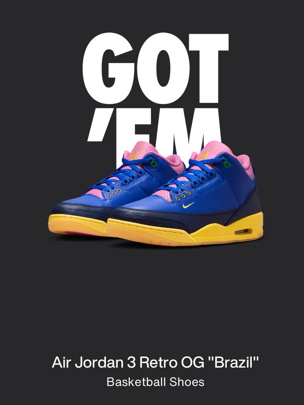 Air Jordan 3 Retro OG Brazil SP🔥🔥🔥+ Brand New Brasil Jordan T Shirt - Picture 11 of 16
